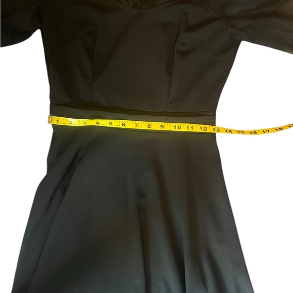Gossamer BAT Dress Black Women's Long Sleeve Party Dress Midi Sweetheart - Picture 13 of 15